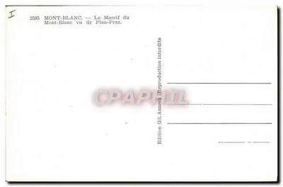 Mont-Blanc — O Massif do Mont-Blanc visto de Plan-Praz — Edition Gil — Verso