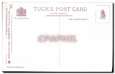 Gado nas Highlands — Paisagem montanhosa — Tuck & Sons, No. 944 — Verso