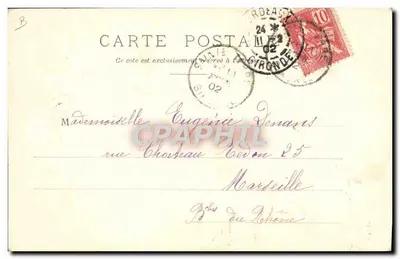 Bretanha — casal em traje tradicional diante de um calvário — J. S. Paris, n°3 — Verso