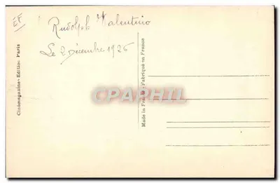 Rudolph Valentino — retrato em uniforme — Cinémagazine, Paris, n°260 — Verso