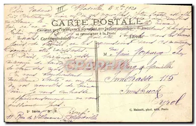 O Embaraço da Escolha — C. U. — G. Maleut, fot. edit. Paris — Verso