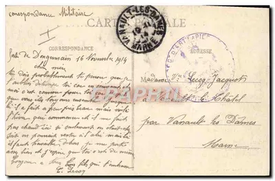 Okręg Toul — Piekny krajobraz — Obóz Bois-l'Évêque przeznaczony do strzałów 11. i 39. Dywizji Piechoty — Wydawca W. Marcel, Toul — Rewers
