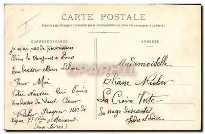 Saint-Maixent (Deux-Sèvres) — 114ª de Infantaria — Tambores e Clarins em pé — J. Nanche, editor — Verso