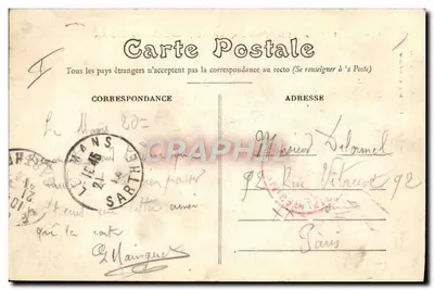 Le Mans — 117º Regimento de Infantaria — Desfile no terreno de Manozuvres — Verso