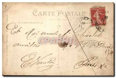 Stara pocztówka Folklore Bretagne Ile boivent à votre santé — Rewers