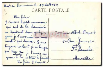 Savoie — Ramoneiro trabalhando — Coleção L. Grimal, Chambéry, n°810 — Verso