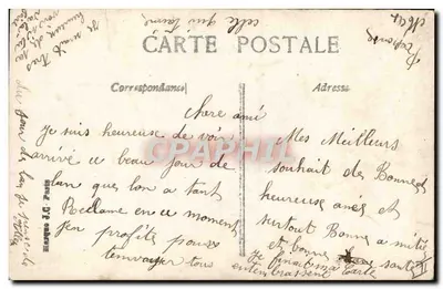 Młoda kobieta przy telefonie — scena wiejska — J.C. PARIS n°284 — Rewers