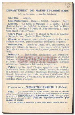 Die Departemente: Maine-et-Loire — Ausgabe der Schokoladenfabrik Aiguebelle — Rückseite