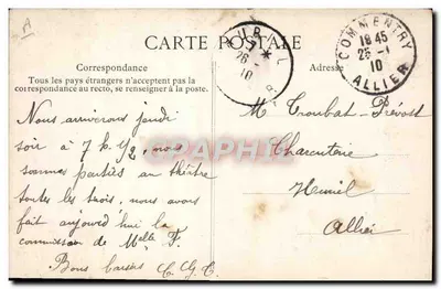 La Becquée — aldeia na Auvergne — editor não identificado, número de série não visível — Verso