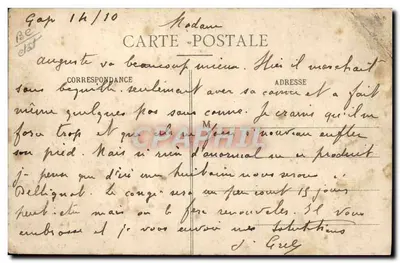 GAP - Place du Lycée - La Foire — éditeur V. Rodmier, n° 539 — Verso