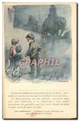 Les Misérables — Como o pequeno Gavroche aproveita Napoleão o Grande — Héral Chacron, Paris