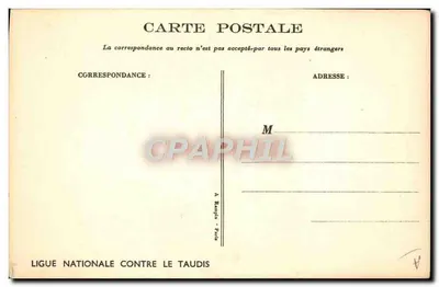 Dois crianças em uma rua — cena de vida — desenho de Noubol — editada pela Ligue nationale contre le taudis — Verso