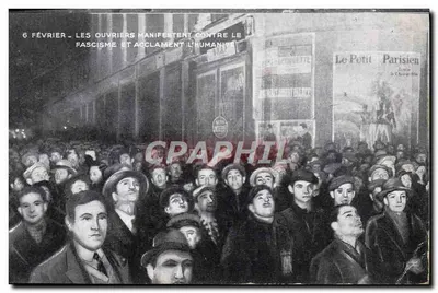 Manifestação operária contra o fascismo — 6 de fevereiro — edição Le Petit Parisien