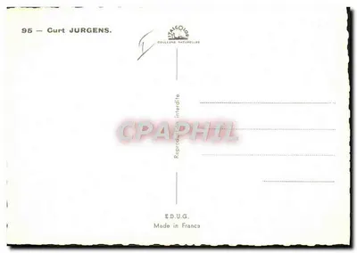 Curt Jurgens — retrato en traje — Ed. U.G. n°95 — Reverso