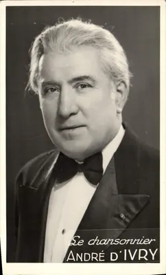 André d'Ivry — cantor — fotogravura assinada