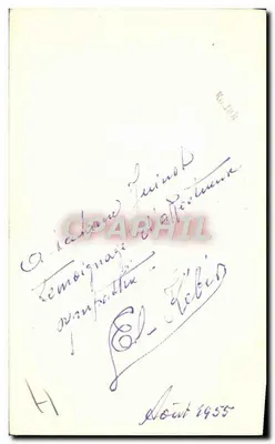 André d'Ivry — cantor — fotogravura assinada — Verso