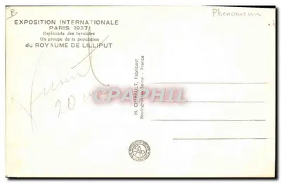 Grupa ludności Królestwa Lilliput — Międzynarodowa Wystawa Paryż 1937 — H. Chipault, Beaulieu-sur-Seine — Rewers