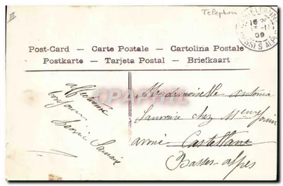Mulher ao telefone — carta postal AERO n°544 — editor AERO — Verso