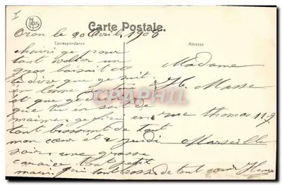 Embarcação a vela — Porto — editor Massé — Verso
