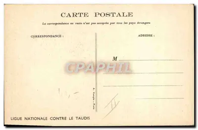 Crianças brincando nas escadas — desenho de Poulleu — Ligue Nacional Contra o Taudis — Verso