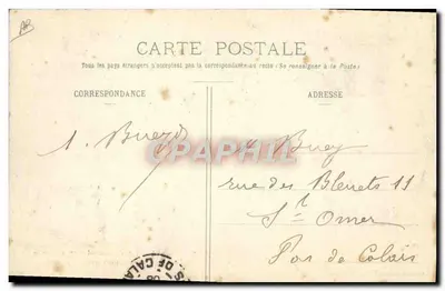 Passage de Rivière du Matériel de 75 sur Radeau — Déchargement du Caisson après la Traversée — Éditeur Militaire Guérin, Mourmelon — Verso