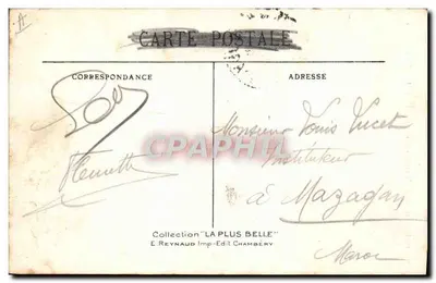 Trajes da Saboia — Regiões de CHAMBERY e AIX-les-BAINS — E. Reynaud Imp-Edit CHAMBERY n°78 — Verso
