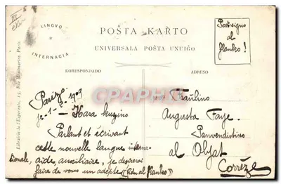 L'Esperanto — Zamenhof — Paryż 1909 — Librairie de L'Esperanto — Rewers