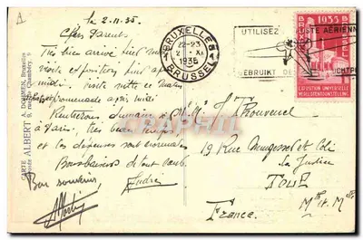 Manneken-Pis — Lembrete de Bruxelas — Par T.S.F. — Verso