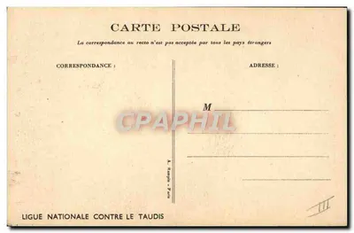 Dzieci w szpitalu — On dort pas bien à l'hôpital, les lits sont trop mous — wydawca: Ligue Nationale Contre le Taudis — Rewers