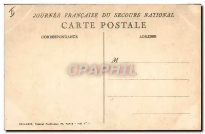 Scena życia wiejskiego — rysunek Porel — Journée Française du Secours National — Rewers