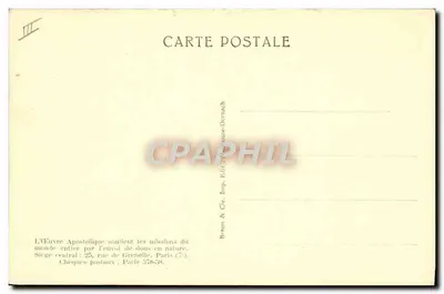 Carta geográfica de Francia de la Obra Apostólica — Editor Braun & Cie, Imp. Braun-Dornach — Reverso