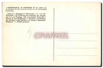 Zamek l'Abondance — widok z trzema osobami w ogrodzie — wydawca nieznany, nr serii 603 — Rewers