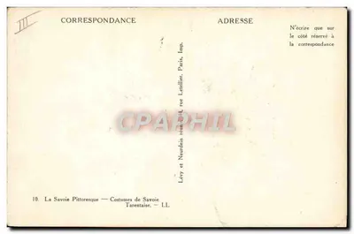 Trois femmes en costumes de Savoie — Tarentaise — éditeur Lévy et Neurdein, Paris — Achterkant