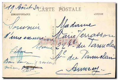 Vestido de TARENTAISE - Colffure "La Frontière" — Editor Béroud & Maure, n°128 — Reverso
