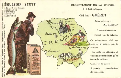 Departamento da Creuse — Guéret — Aubusson — Emulsão Scott