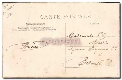 Dziewczyna pisząca — Un paté, malheur insensé. List trzeba napisać ponownie. — E.L.D. nr 3364 — Rewers