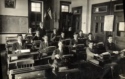 Typography Class — Students at the Typewriter — n° B