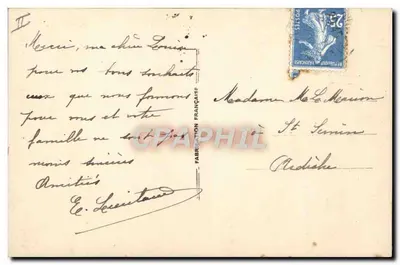Młoda kobieta w fioletowej sukni rozmawiająca po telefonie — A. D. S. n° 5217 — Rewers