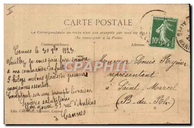 Antieke ansichtkaart Bateau Peche Cannes le port Barques de peche — Achterkant