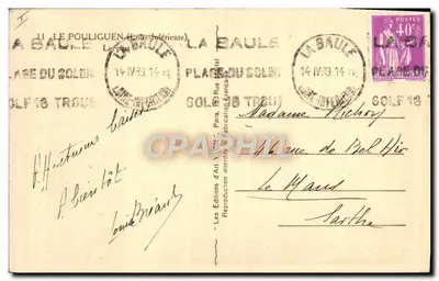 Port La Baule — widok statków i nabrzeży — Les Éditions d'Art Yvon, Paryż — Rewers
