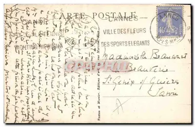 CANNES — Le Port et le Mont Chevalier — RM — Verso