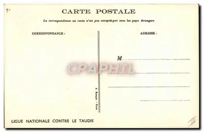 Crianças pobres em uma rua — ilustração de Rouleby — Ligue Nacional Contra o Taudis — Verso