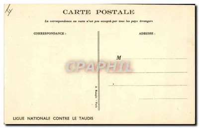 Crianças em uma quarto de atico — ilustração de Robert — Ligue Nacional Contra o Taudis — Verso