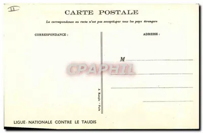 Crianças em uma sala de oficina — ilustração de Roubert — Ligue Nationale Contre le Taudis — Verso