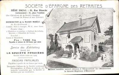 Emeklilik Tasarruf Derneği Model Evi — 1905'te Oluşturulan Şube — La Maillète