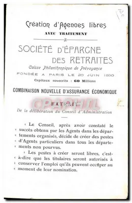 Emeklilik Tasarruf Derneği Model Evi — 1905'te Oluşturulan Şube — La Maillète — Arka yüz