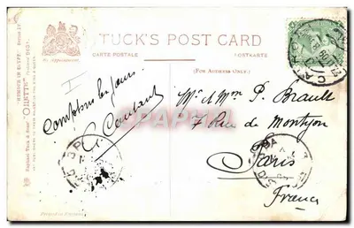 La Promenade en montagne — scène de randonnée avec guide — éditeur Tuck's Post Card, série 6631 — Rückseite
