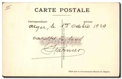 Les Porteurs d'Eau (Sud Algérien) — scène de vie quotidienne avec un puits et des porteurs — éditeur Baconnier, Alger, Série No 1 — Verso