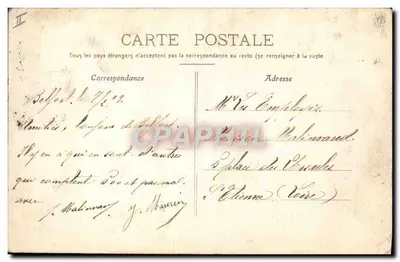 Soldado em uniforme — saudando — editor A. e H. C., n° 7036 — Verso