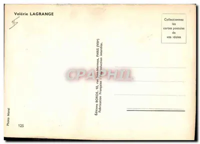 Valérie Lagrange — retrato — Edições Lagrange n°125 — Verso